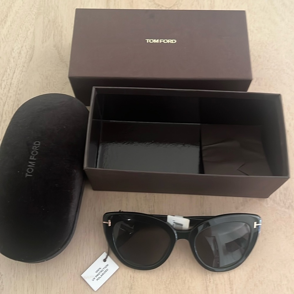 Tom Ford sunglasses with tags, box, case.